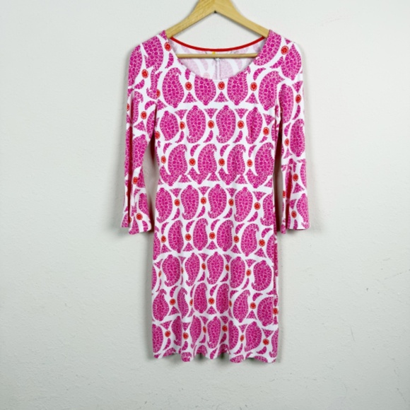 Boden Floral Pink Stretch Dress Size 8L - Picture 1 of 6